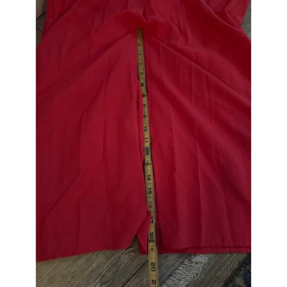 NWT Gap Women's Red V-Neckline Ruched Slip Midi Dress Size XL - Picture 10 of 12